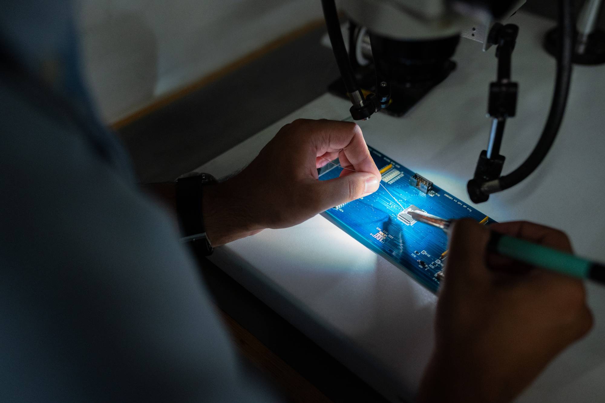 engineer working on computer hardware