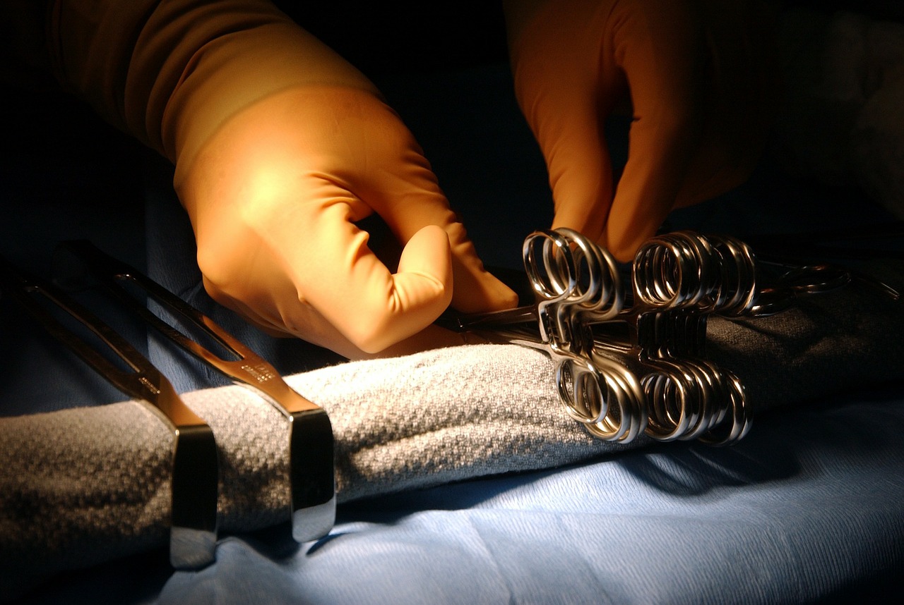 Close-up of surgical tools.