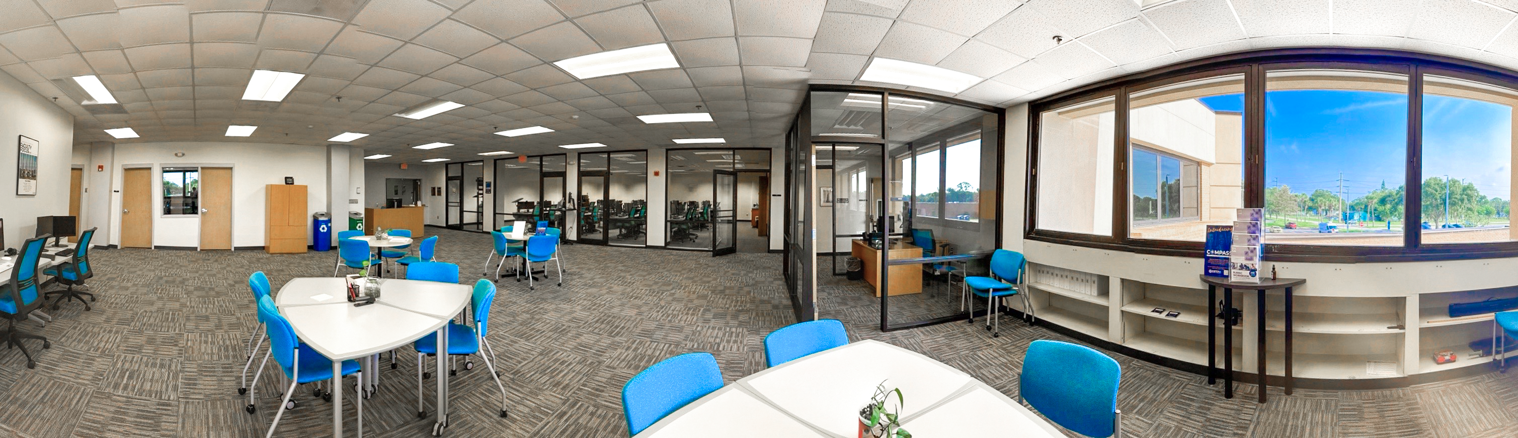 work spaces inside the faculty innovation center