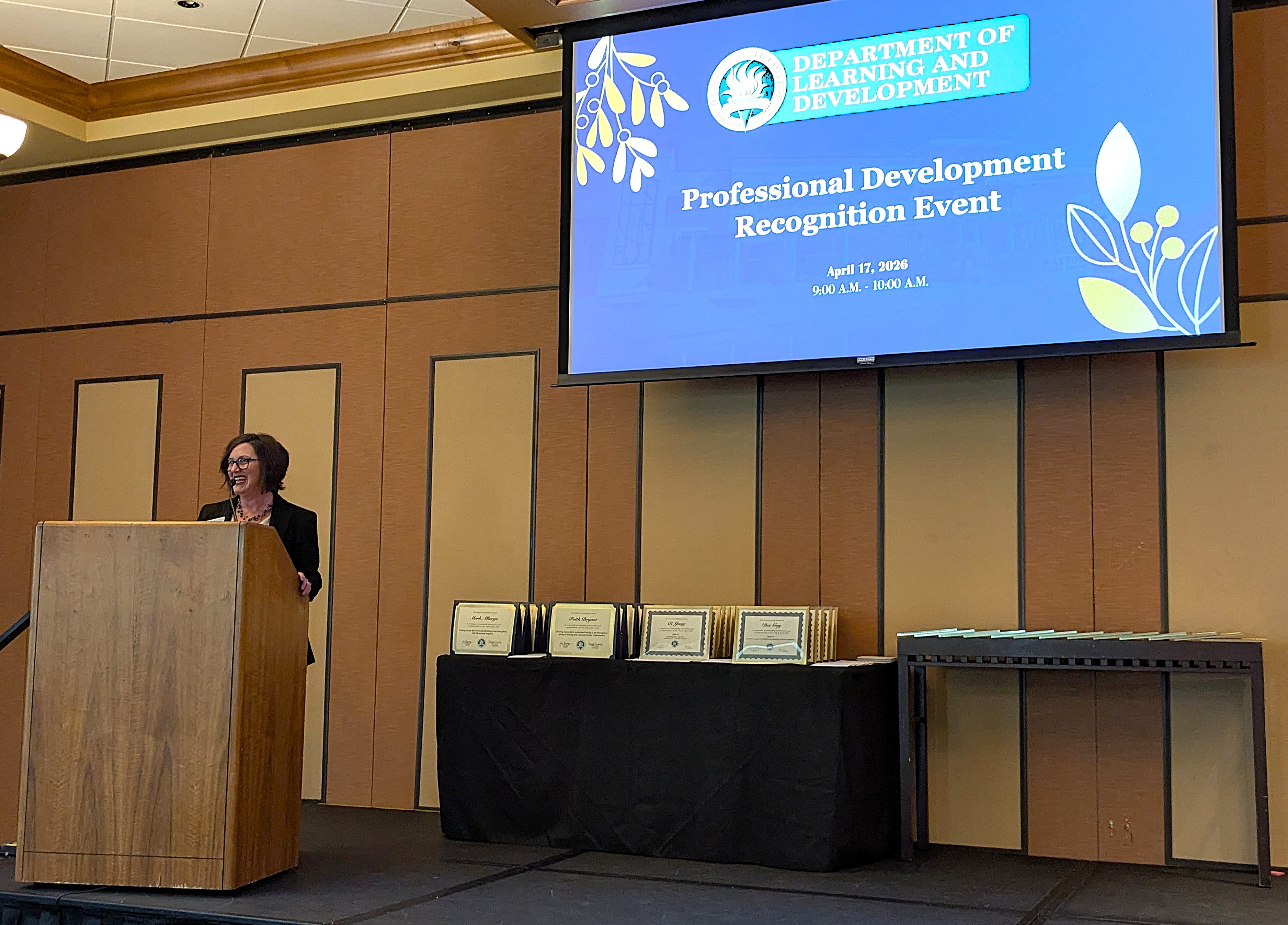 Jodi Long presenting at the Professional Development Event 