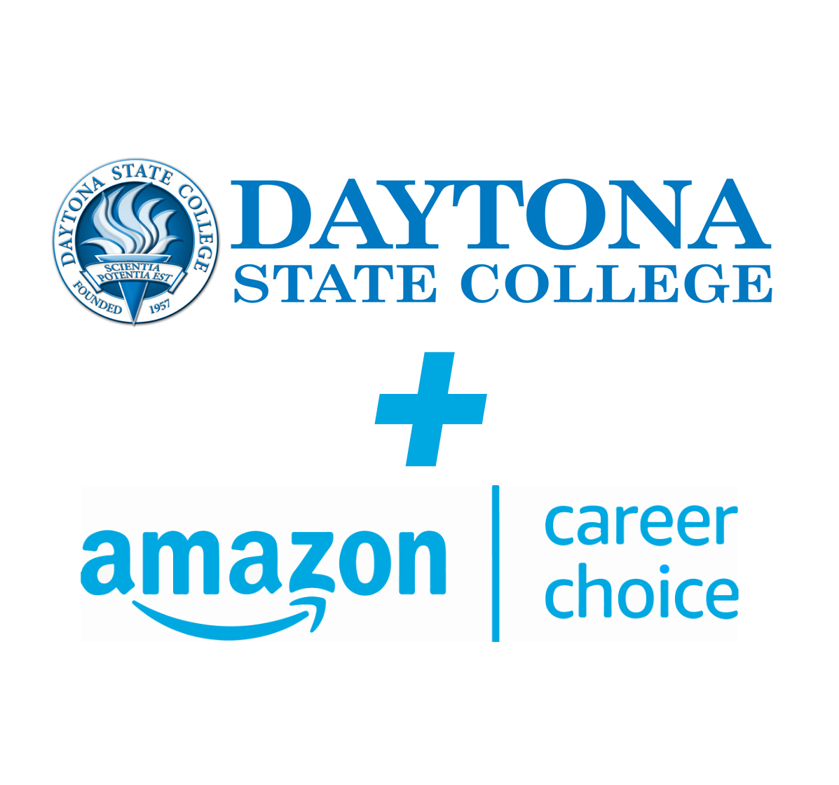 Amazon Career Choice and Daytona State College logos
