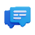 Icons of blue speech bubbles. 