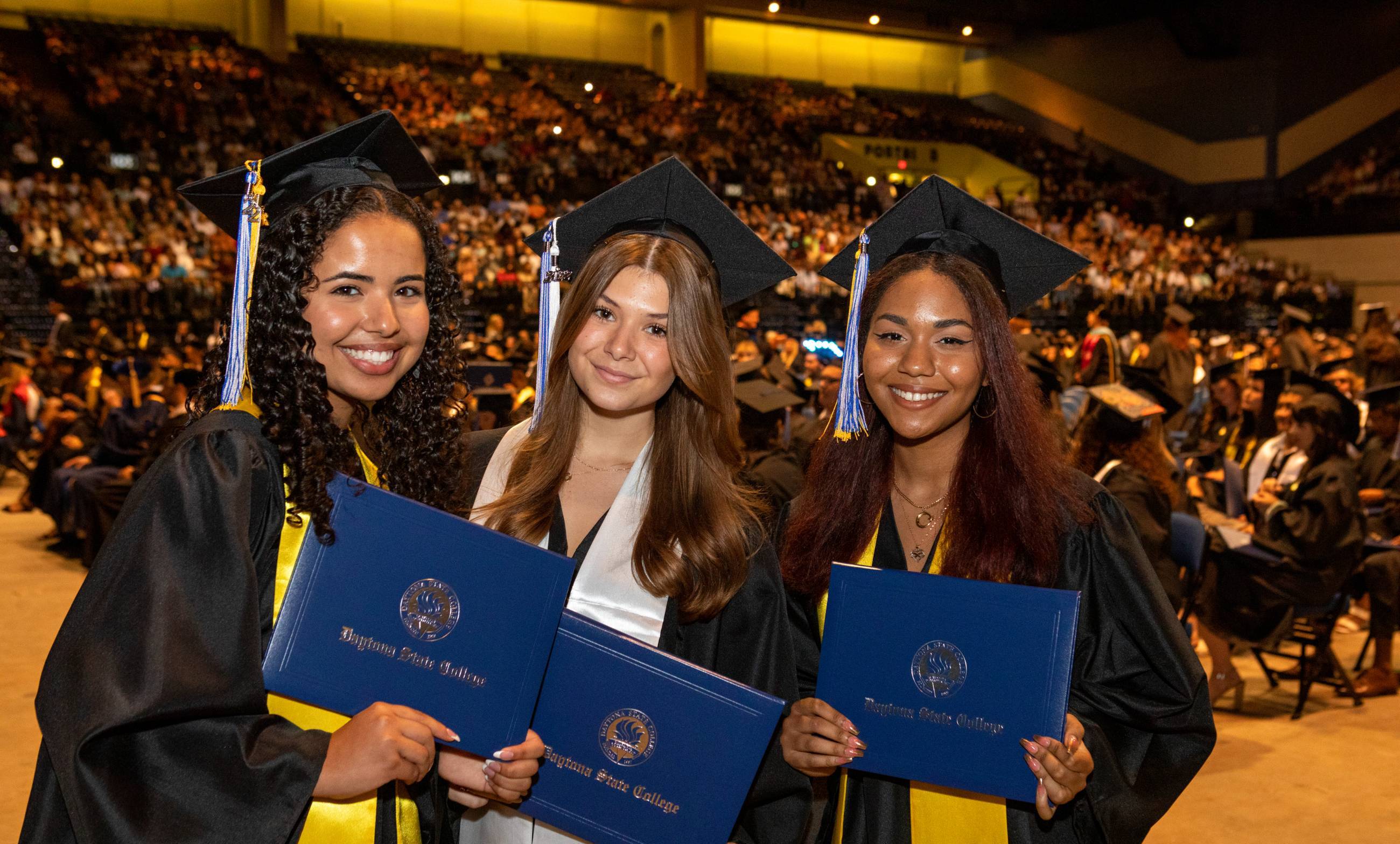 Students at graduation. 